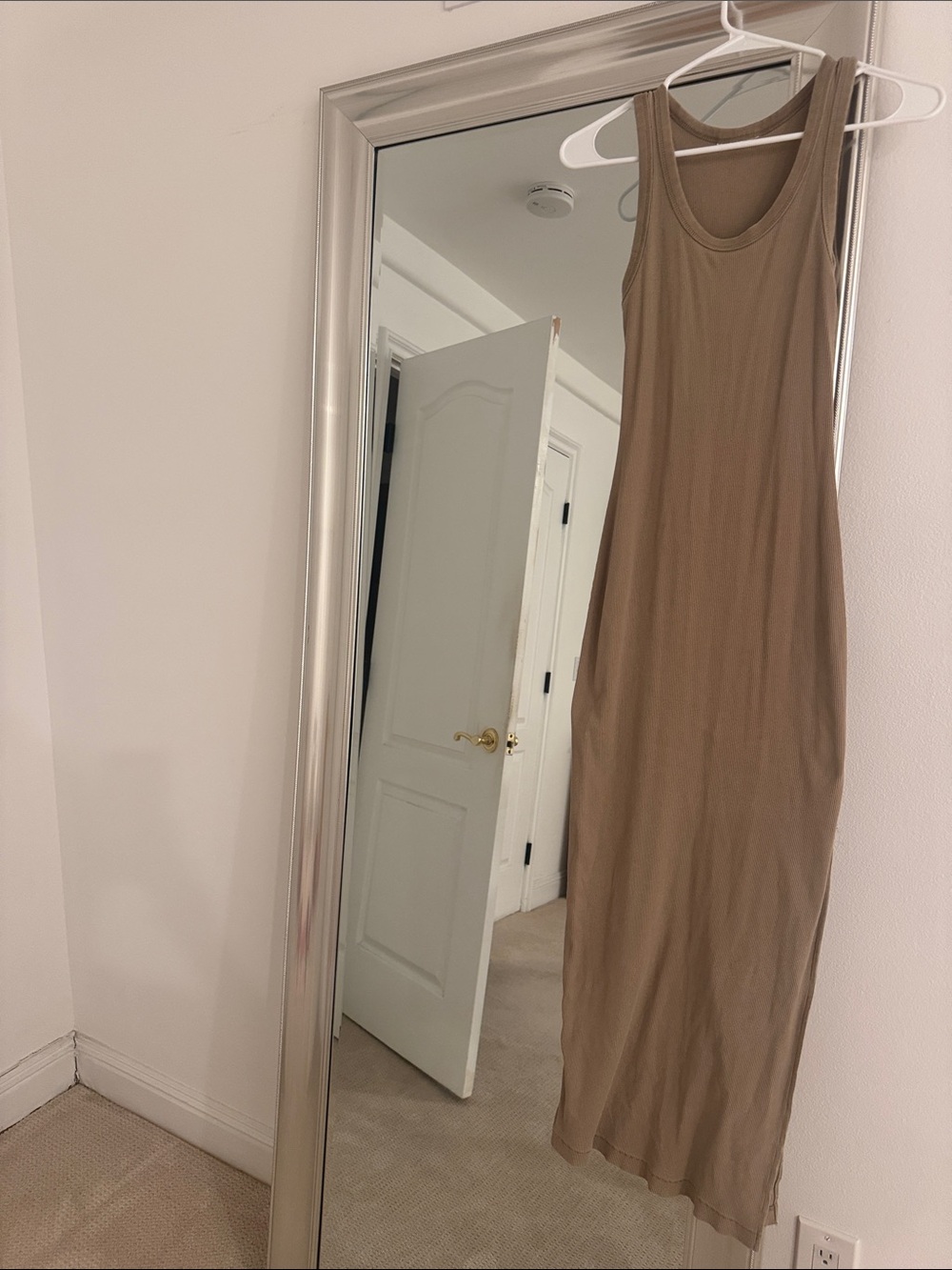 Sleeveless Maxi Tank Dress in Taupe